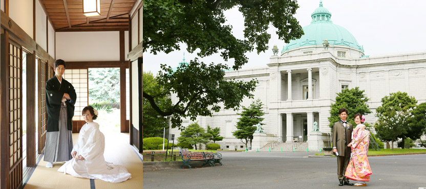 東京国立博物館で和装のフォトウェディング