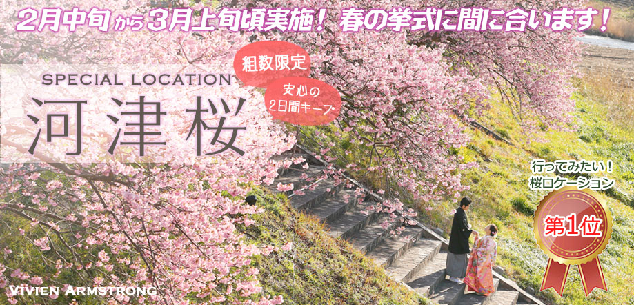 河津桜でフォトウェディング
