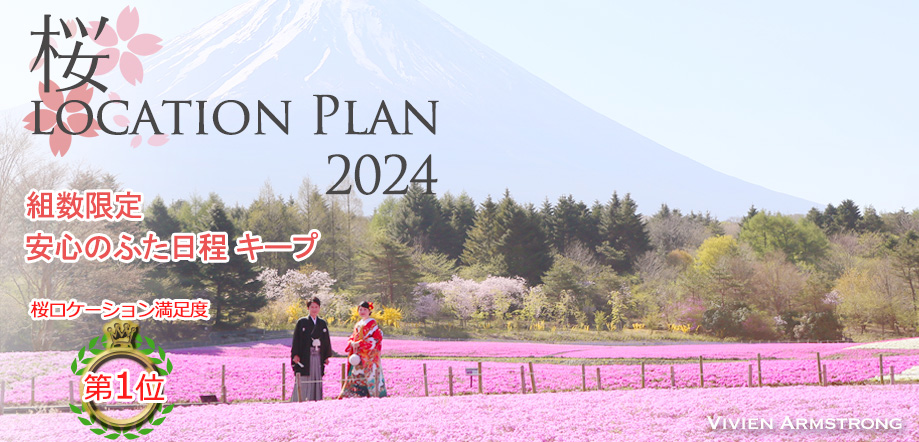 富士芝桜で撮る桜前撮り